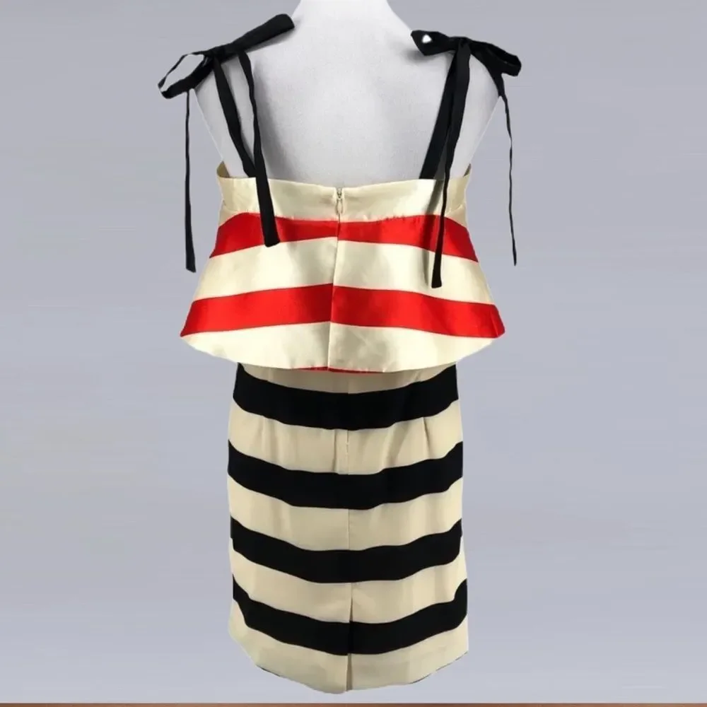 ANTHROPOLOGIE x Mare Dress Tie Shoulder Striped Dress Size LP • NEW WITH TAGS